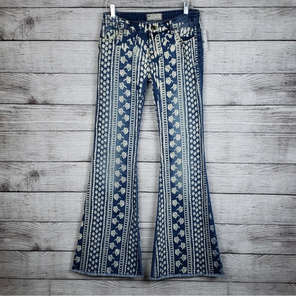Free People NWT Mantra Bali Boho Festival Flare Jeans